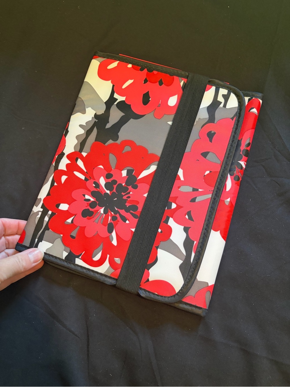 Thirty-one Floral Tablet Case in Red, Black, Gray, and White